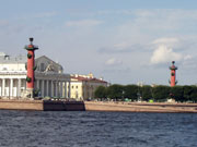 Вид на Стрелку Васильевского острова и здание биржи